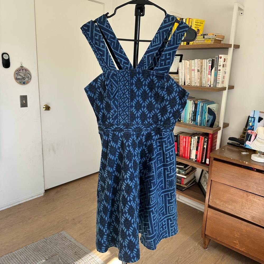 Anthropologie Plenty by Tracy Reese Blue Double Strap Denim Dress Size 4